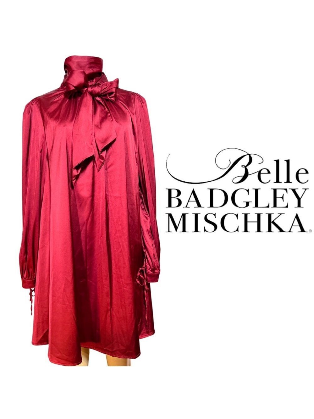 NWT $199 Badgley Mischka Gigi Dress Wine Size 2 to 4